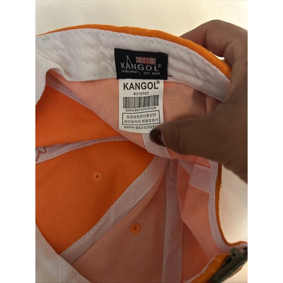 Men's Kangol Washed Orange Baseball Casual Cap - Picture 3 of 6
